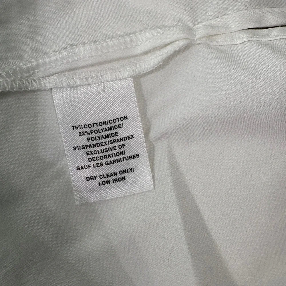 Lafayette 148 Button Down Shirt Womens‎ Small White Beaded Trim Long Sleeve Top - Picture 8 of 10